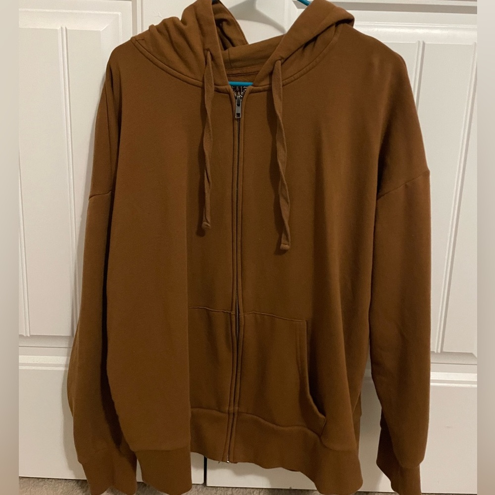 cute oversized zip up